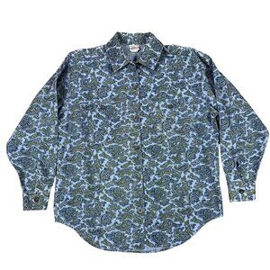 VTG Palmetto's Paisley Light Blue Button Down Shirt Size Small